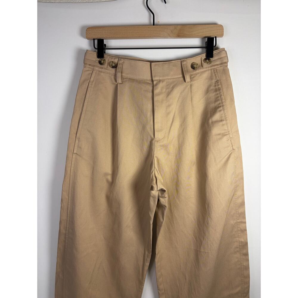 Madewell The Barrel-Leg Pant in Drapey Twill Bright Fawn Size 2 NEW - Picture 4 of 9